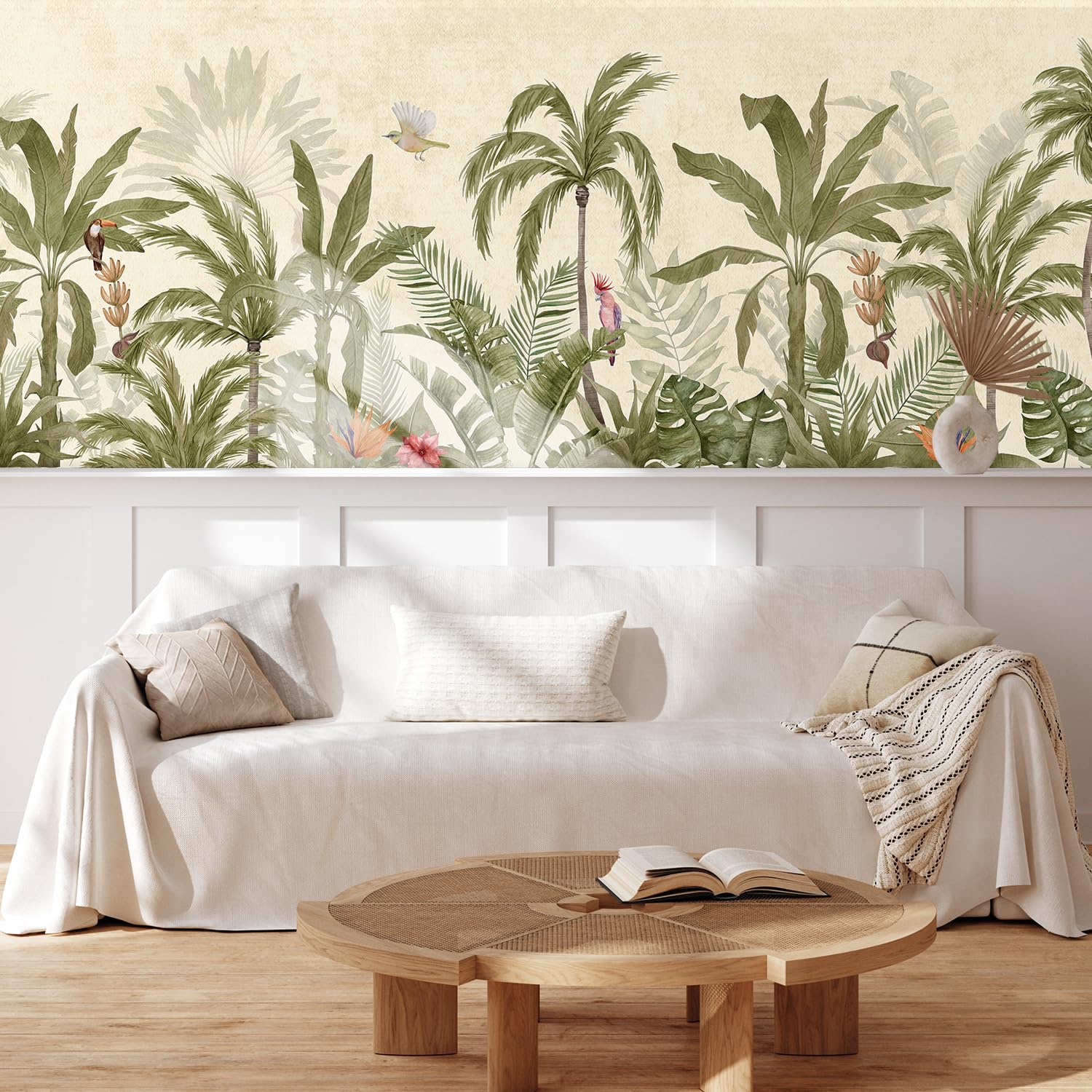 MUDECOR Wall Mural Vintage Countryside Village Illustrations Removable Self-Adhesive Wallpaper Wall Decoration for Bedroom Living Room - 48"x72"