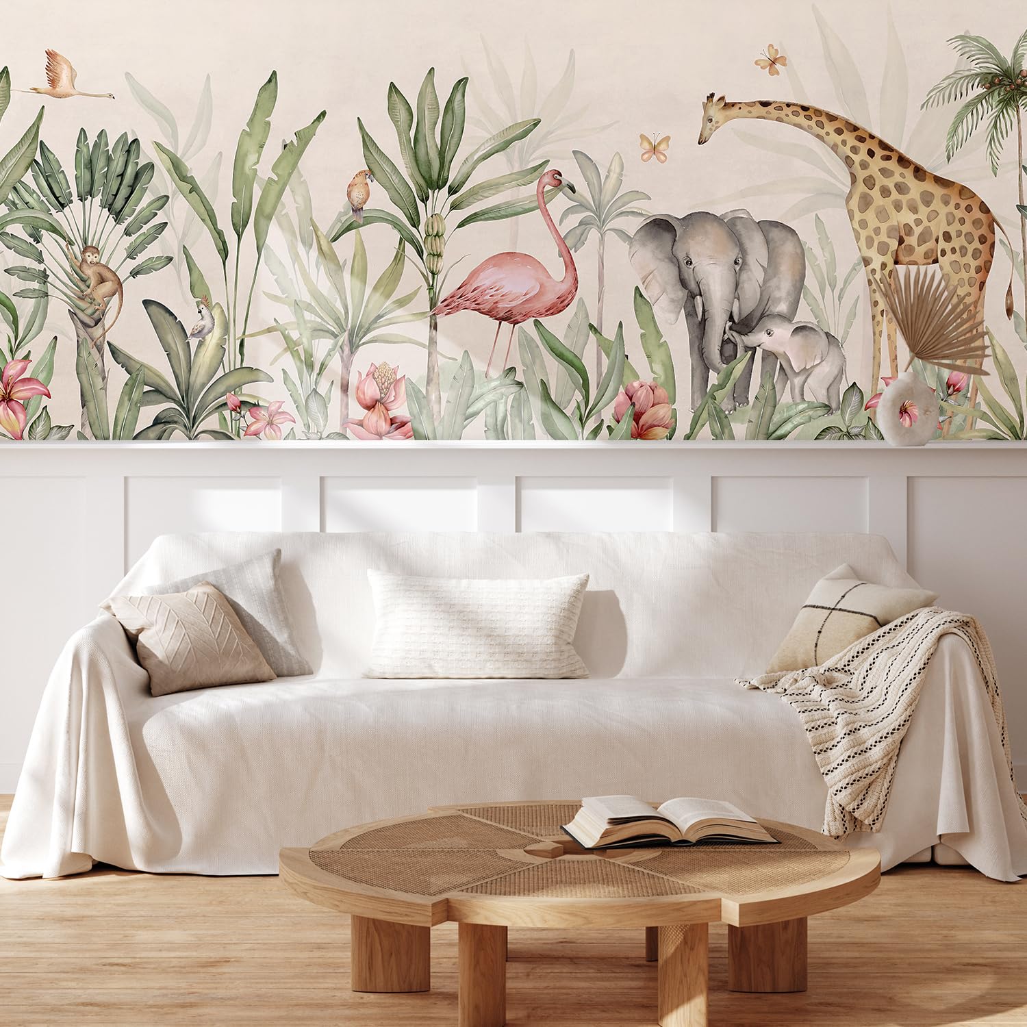 MUDECOR Wall Mural Vintage Countryside Village Illustrations Removable Self-Adhesive Wallpaper Wall Decoration for Bedroom Living Room - 48"x72"