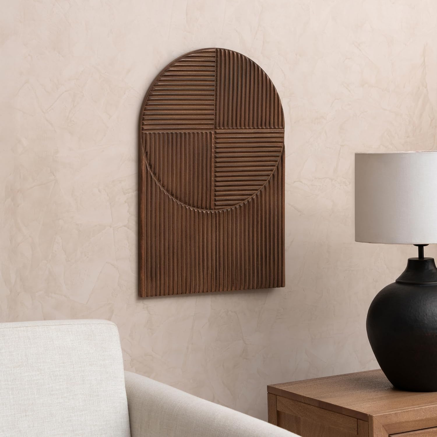 Embossed Wood Wall Medallion Decor for Home Office Living Space