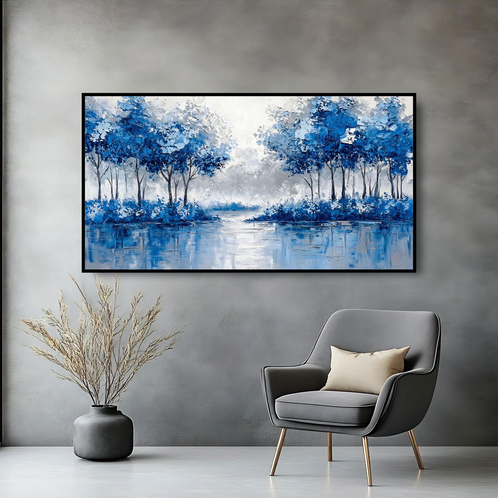 Extra Large Wall Art for Living Room Above Couch Bedroom Office, Gray White Modern Abstract Luxury Framed Crystal Porcelain Wall Decor, Waterproof Easy Clean Artwork for Home Hotel Restaurant 29x58 Inch