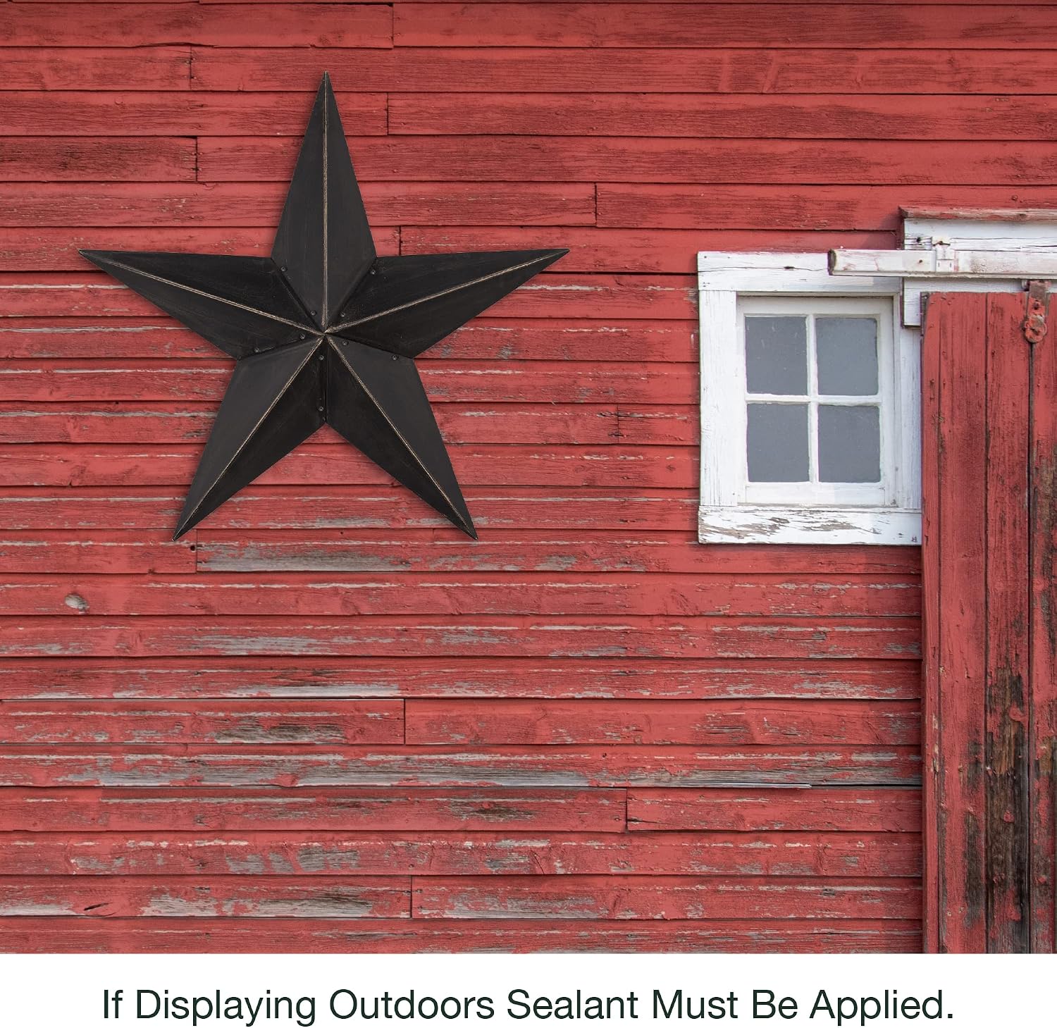 The Hearthside Collection CWI Gifts Metal Barn Star - 36 inch Galvanized Hanging Star - Farmhouse Wall Decor - Black