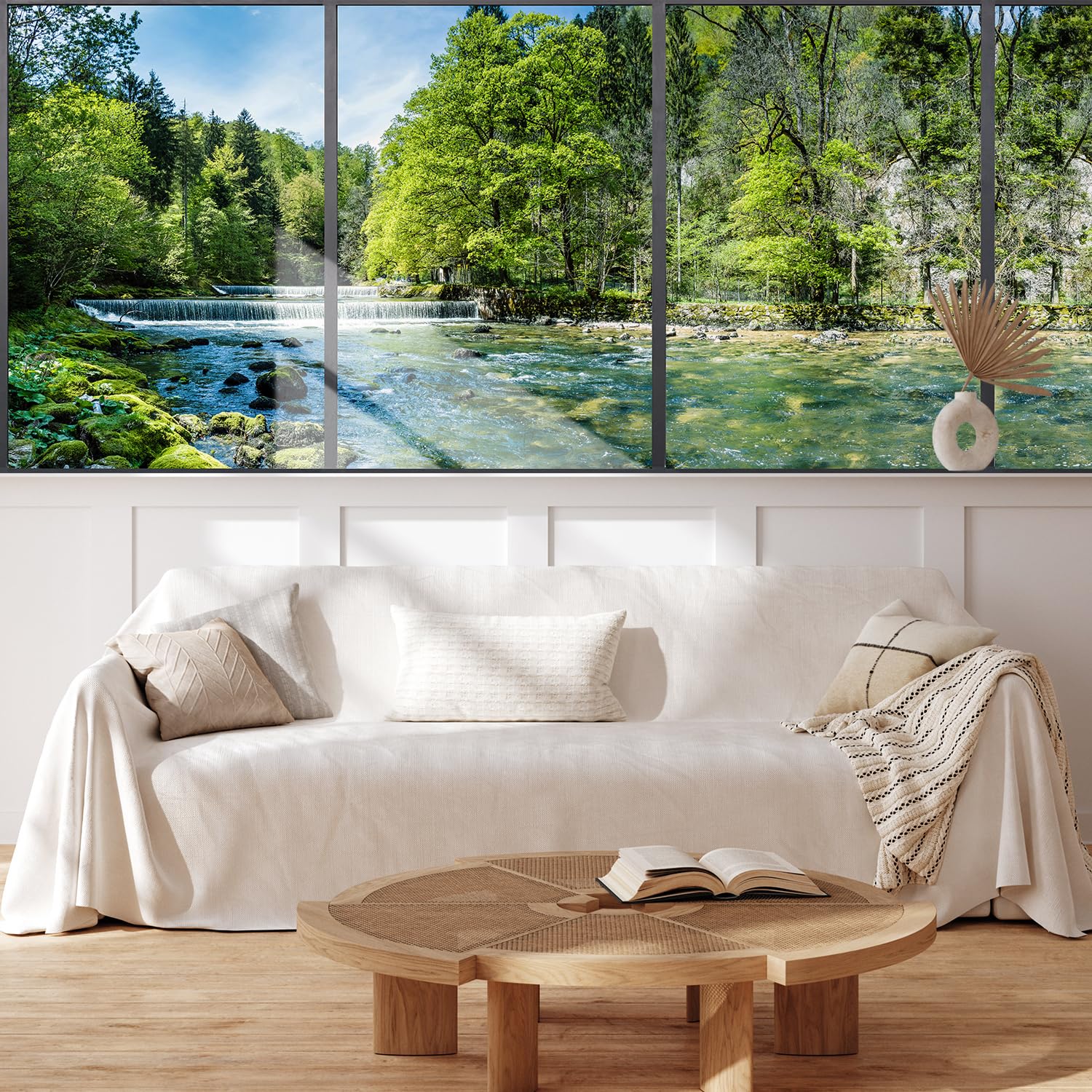 MUDECOR Wall Mural Vintage Countryside Village Illustrations Removable Self-Adhesive Wallpaper Wall Decoration for Bedroom Living Room - 48"x72"