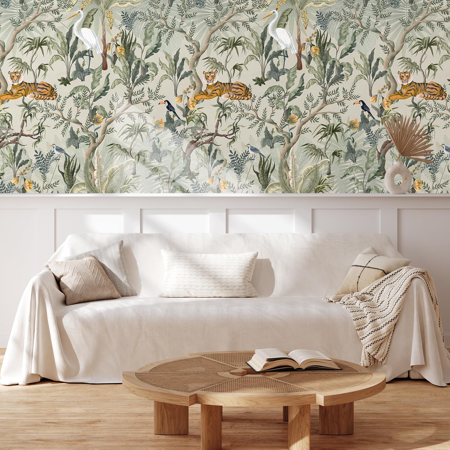 MUDECOR Wall Mural Vintage Countryside Village Illustrations Removable Self-Adhesive Wallpaper Wall Decoration for Bedroom Living Room - 48"x72"