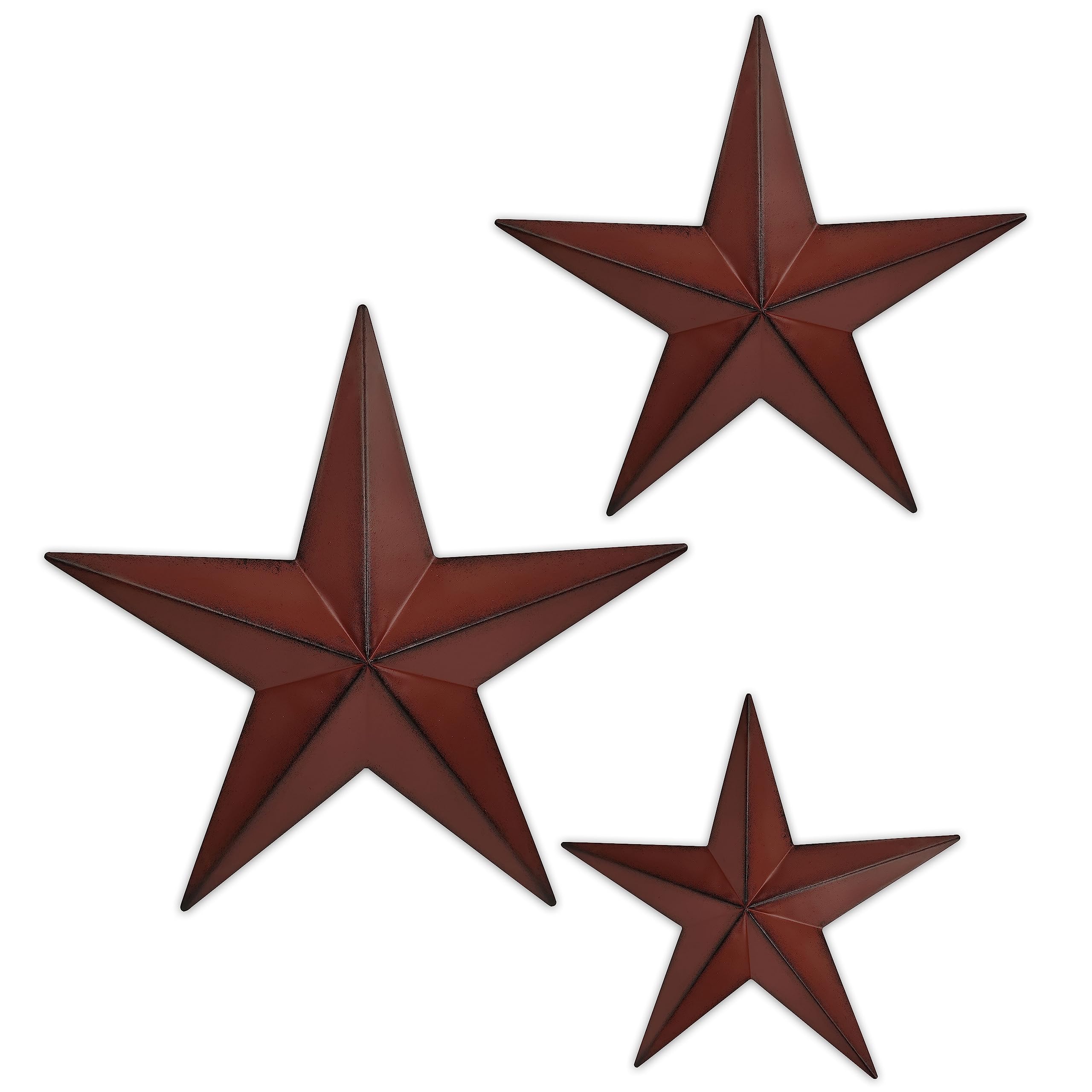 JoyEvy 36" Large Barn Star-Red Black Barn Stars Outdoor Decoration-Metal Star for Outside Texas Stars Art Rustic Vintage Western Country Home Farmhouse Primitive House Decor- Primitive Wall Décor