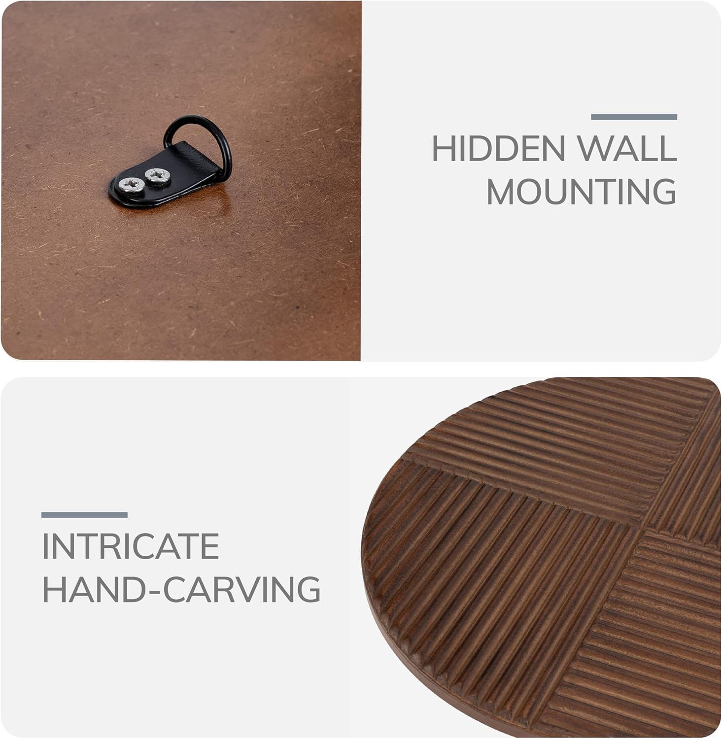 Embossed Wood Wall Medallion Decor for Home Office Living Space
