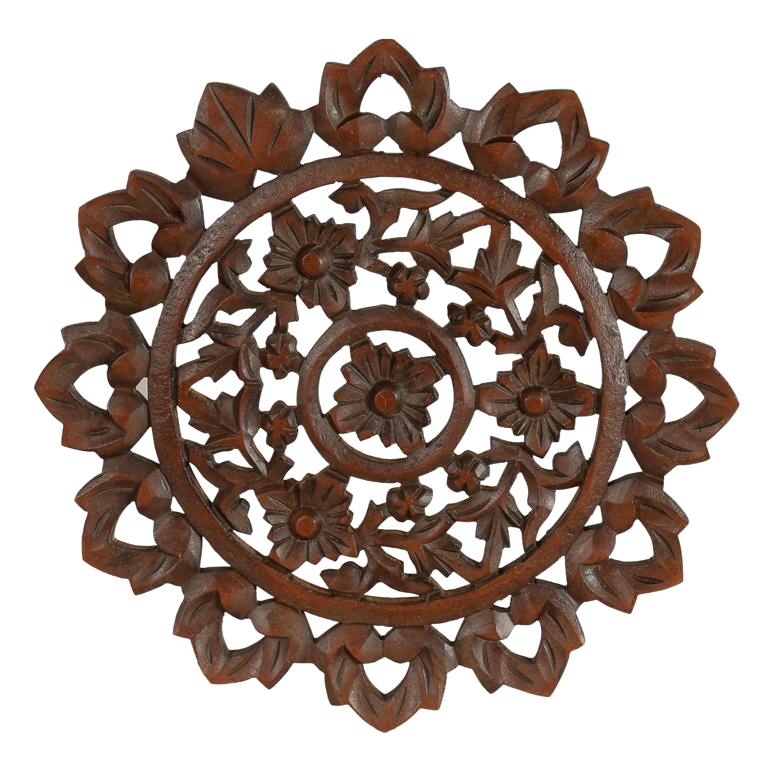 The Wooden Town Wall Hanging Plaques - Wall Plaque Wall Décor Plaques Set of 3-36 x 12 Inch - Burnt, Elegant Sculpture Wall Décor Panel to Enhance the Décor of Your Room or Office