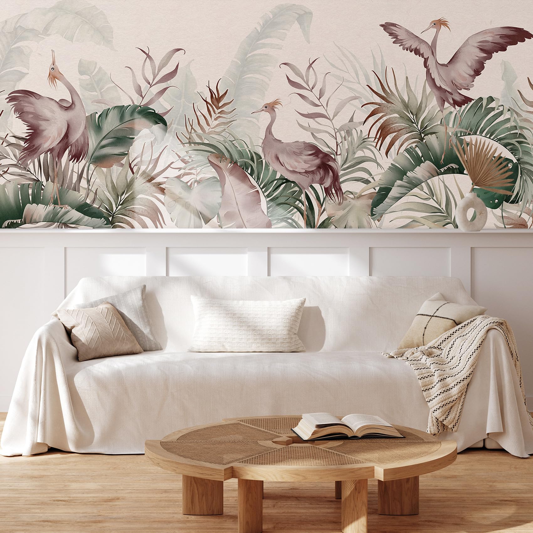 MUDECOR Wall Mural Vintage Countryside Village Illustrations Removable Self-Adhesive Wallpaper Wall Decoration for Bedroom Living Room - 48"x72"