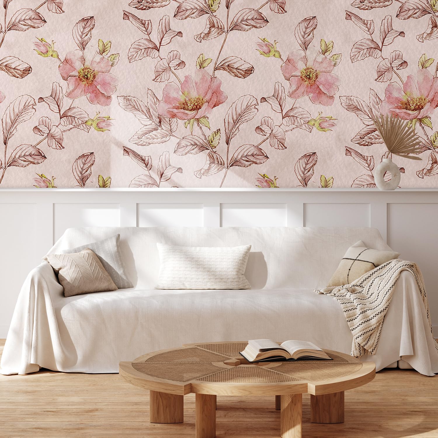 MUDECOR Wall Mural Vintage Countryside Village Illustrations Removable Self-Adhesive Wallpaper Wall Decoration for Bedroom Living Room - 48"x72"