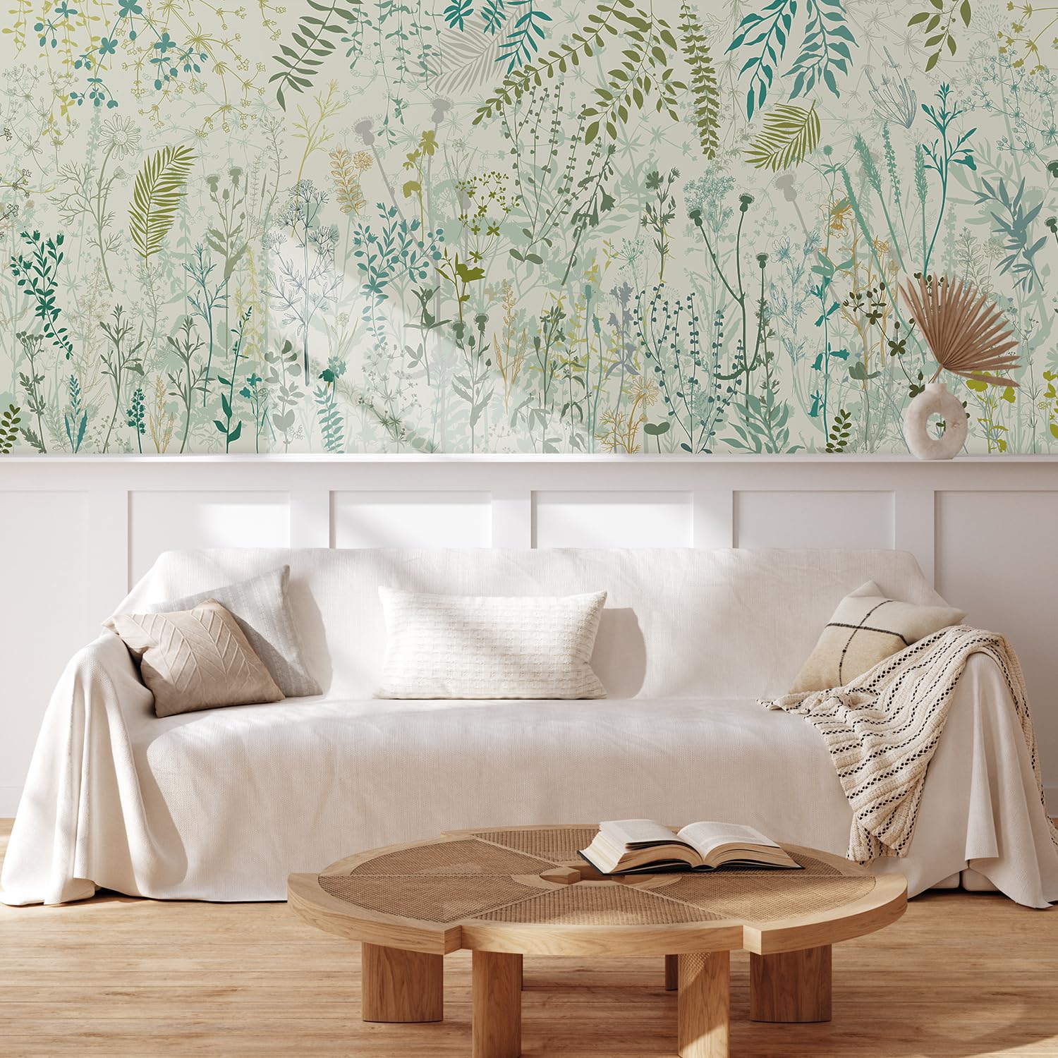 MUDECOR Wall Mural Vintage Countryside Village Illustrations Removable Self-Adhesive Wallpaper Wall Decoration for Bedroom Living Room - 48"x72"