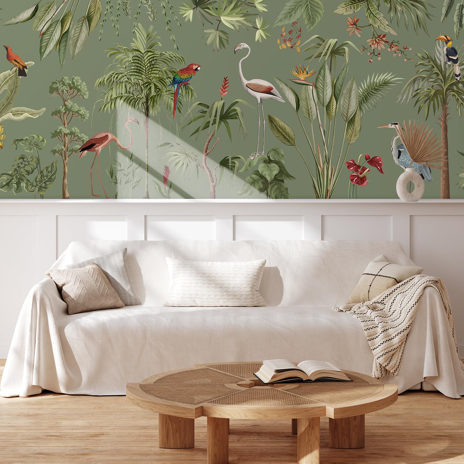 MUDECOR Wall Mural Vintage Countryside Village Illustrations Removable Self-Adhesive Wallpaper Wall Decoration for Bedroom Living Room - 48"x72"