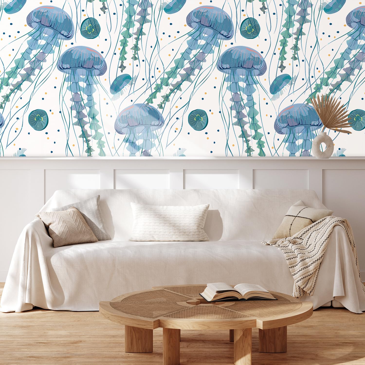 MUDECOR Wall Mural Vintage Countryside Village Illustrations Removable Self-Adhesive Wallpaper Wall Decoration for Bedroom Living Room - 48"x72"