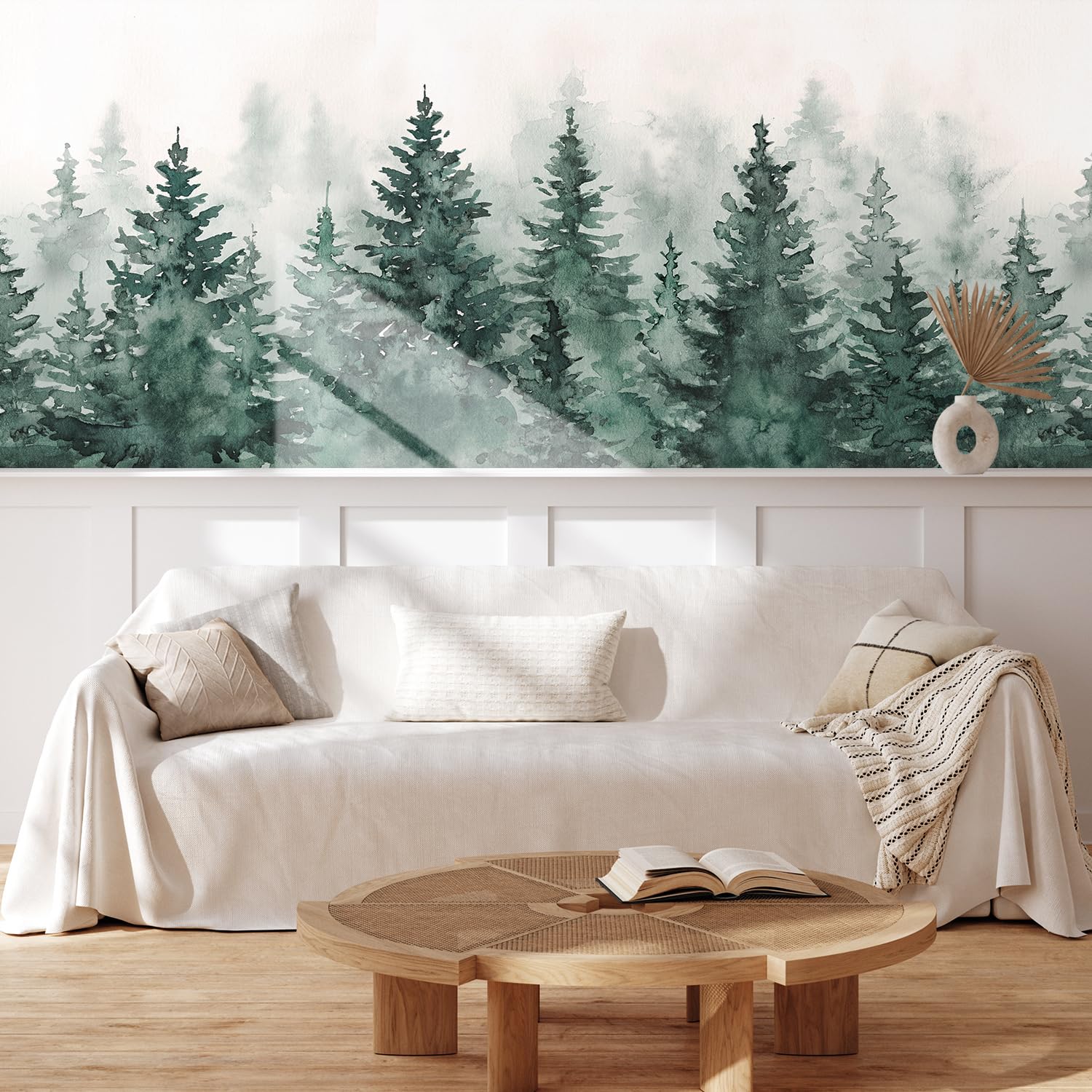 MUDECOR Wall Mural Vintage Countryside Village Illustrations Removable Self-Adhesive Wallpaper Wall Decoration for Bedroom Living Room - 48"x72"