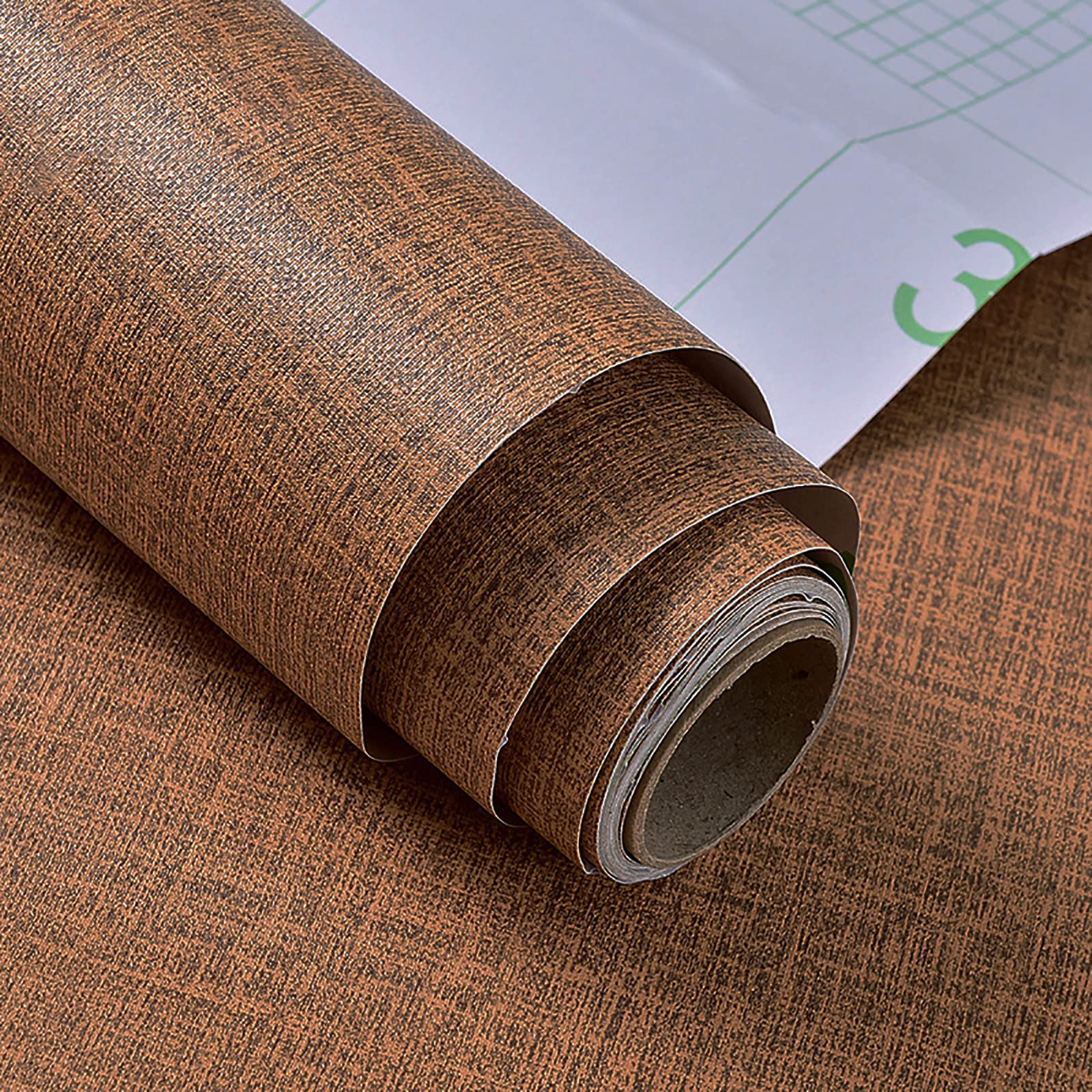 Yancorp 24"x394"/32.8' Textured Fabric Peel and Stick Wallpaper - Faux Grasscloth, Self-Adhesive, Linen, Removable for Cabinets - Khaki