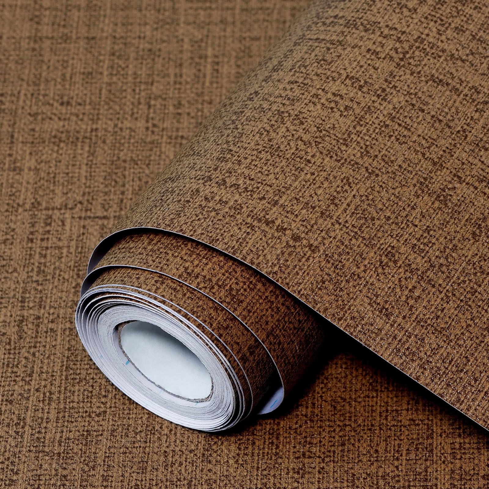 Beige Grasscloth Peel and Stick Wallpaper 17.3"x480" Faux Linen Textured Contact Paper Removable Self Adhesive Vinyl Wallpaper for Bedroom Bathroom Kitchen Cabinets