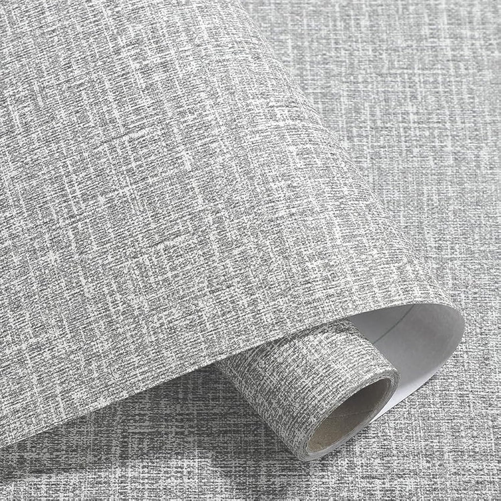 Yancorp 24"x394"/32.8' Textured Fabric Peel and Stick Wallpaper - Faux Grasscloth, Self-Adhesive, Linen, Removable for Cabinets - Khaki