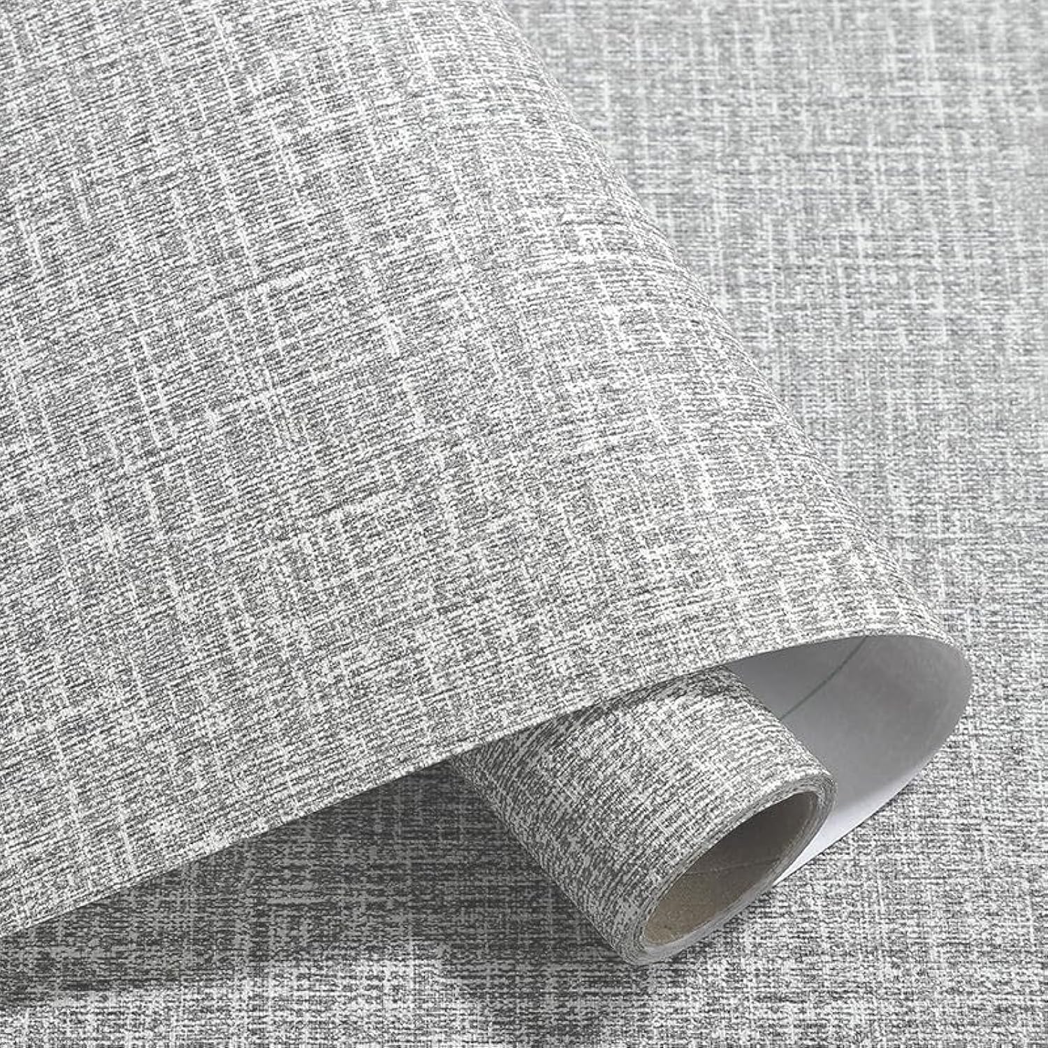 Yancorp 24"x394"/32.8' Textured Fabric Peel and Stick Wallpaper - Faux Grasscloth, Self-Adhesive, Linen, Removable for Cabinets - Khaki