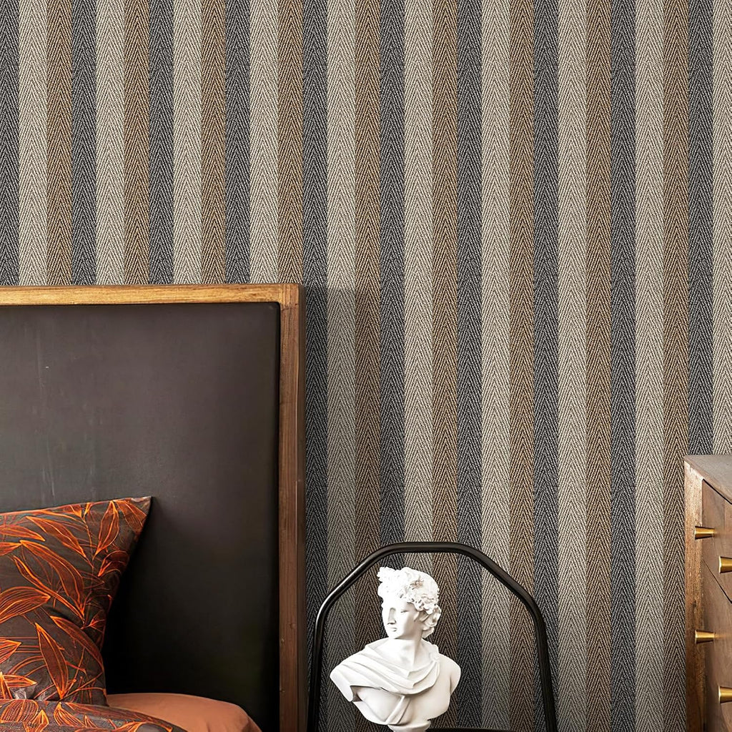 Self-Adhesive Grasscloth Look Fabric Contact Paper for Bathroom Bedroom