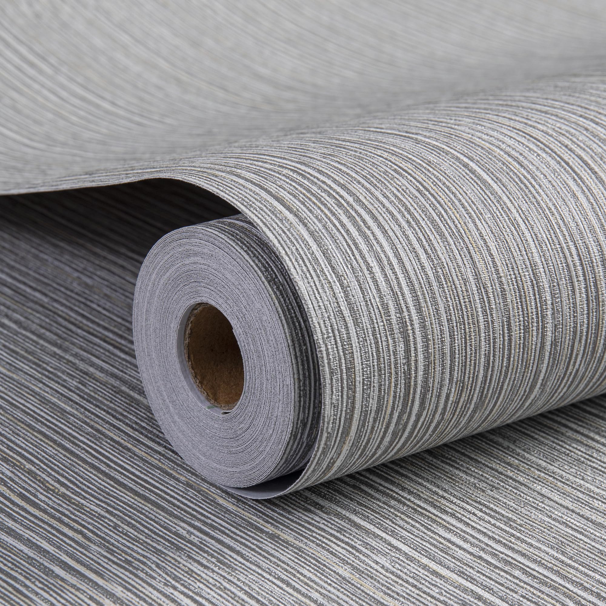 Haimin Grasscloth Wallpaper Textured 24in X 393in Fabric Contact Paper Wall Paper Textured Linen Peel and Stick Self-Adhesive Thick Vinyl Embossed Film Wallpaper (Beige Grey)