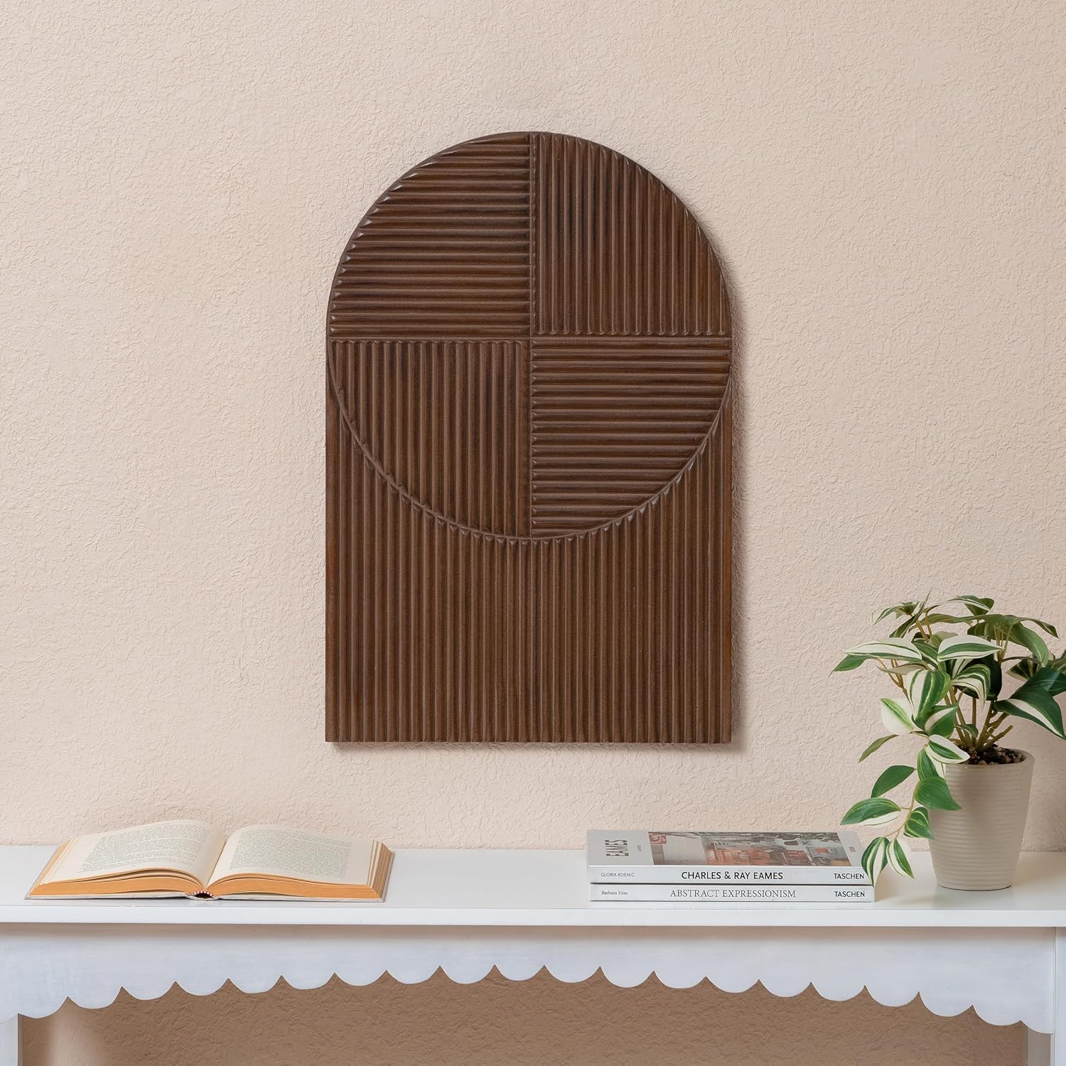 Embossed Wood Wall Medallion Decor for Home Office Living Space