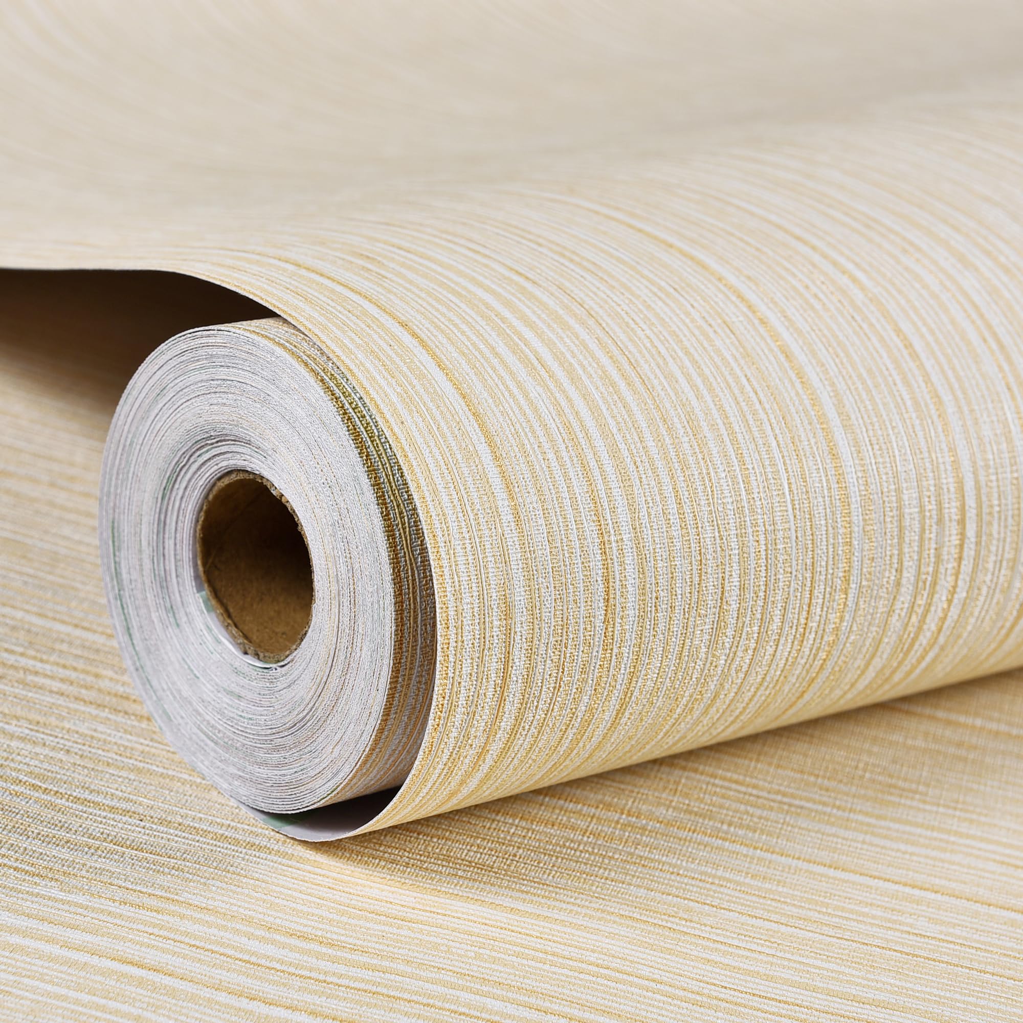 Haimin Grasscloth Wallpaper Textured 24in X 393in Fabric Contact Paper Wall Paper Textured Linen Peel and Stick Self-Adhesive Thick Vinyl Embossed Film Wallpaper (Beige Grey)
