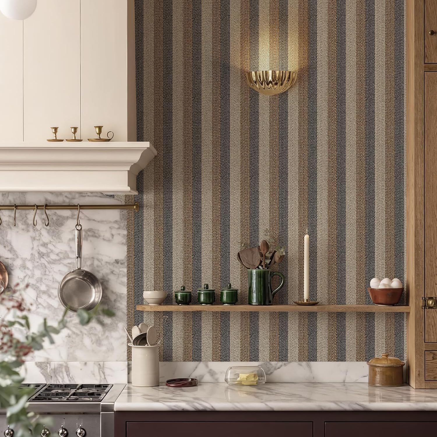Self-Adhesive Grasscloth Look Fabric Contact Paper for Bathroom Bedroom
