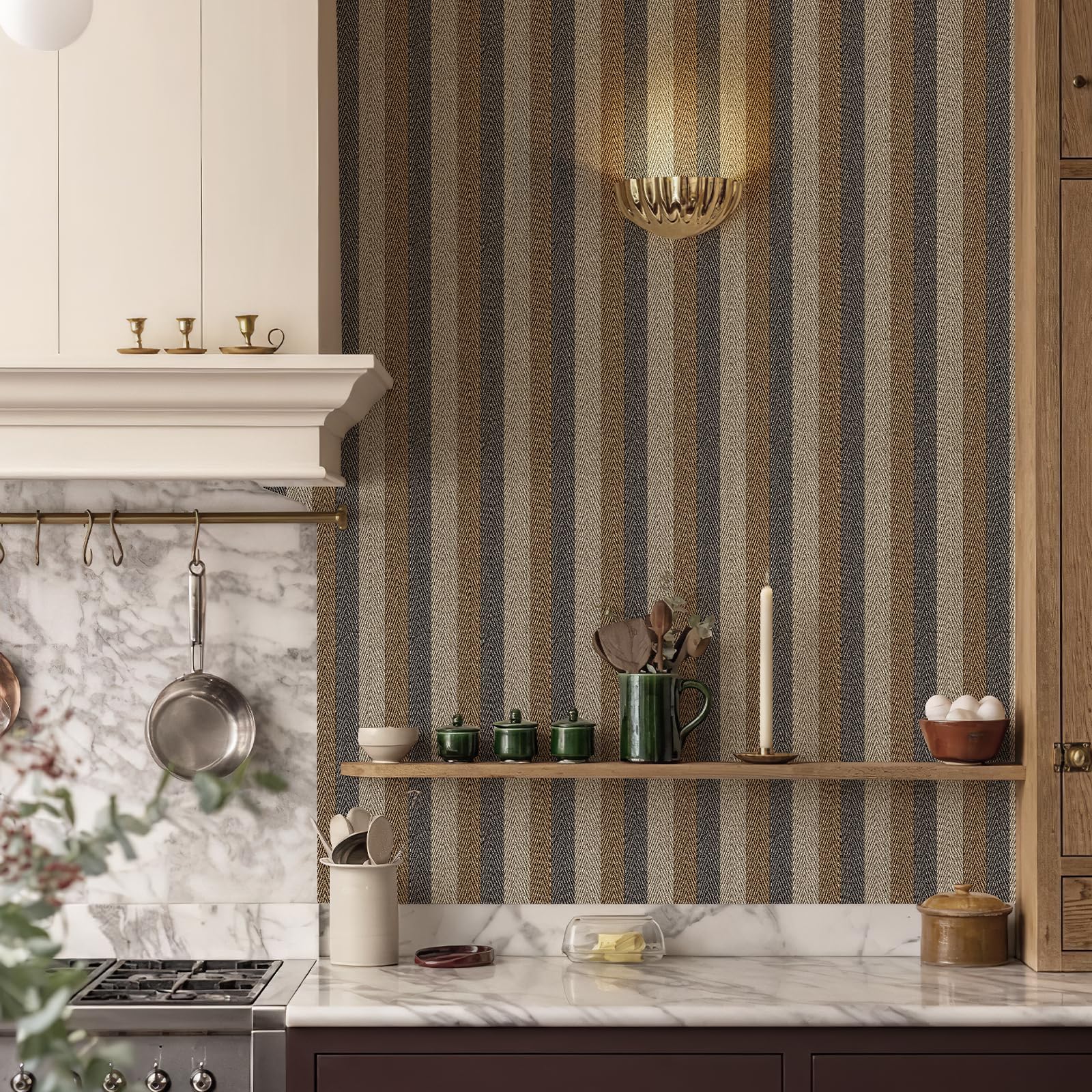 Self-Adhesive Grasscloth Look Fabric Contact Paper for Bathroom Bedroom